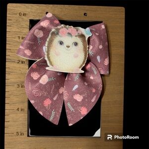 Cute Floral Hedgehog Hair Bow for Kids